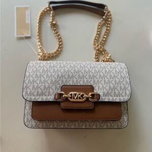 Michael Kors Heather Extra Small Brown and Cream Women's Bag